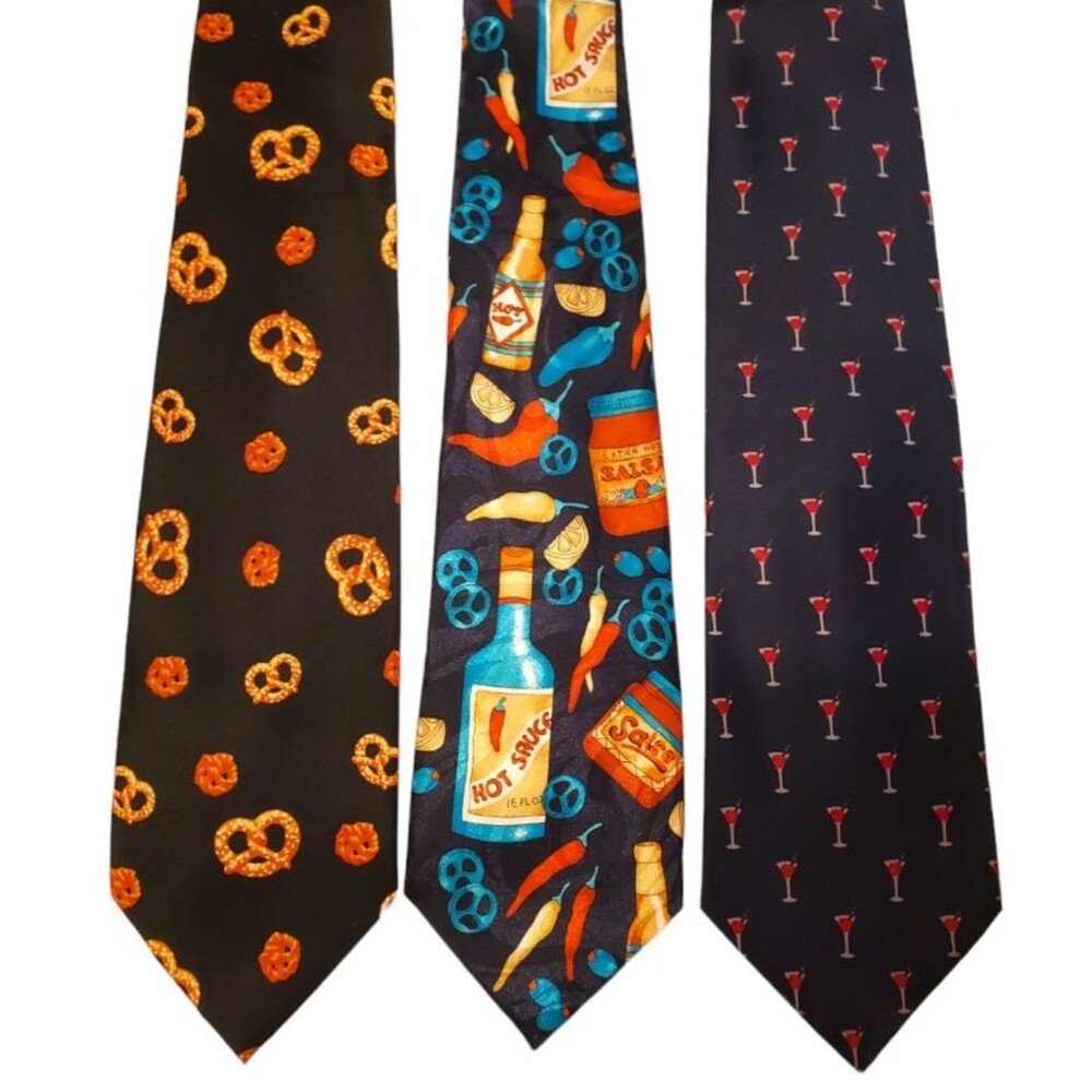 Bartender Waiter Food Peppers Ties #97 - Lot of 3 Novelty Neckties NWT Clearance